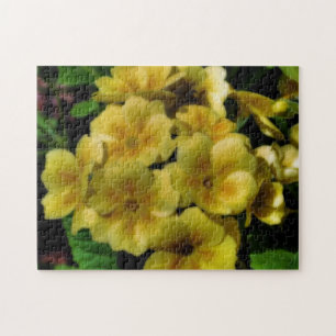 Yellow Primrose Flowers Orton Effect  Jigsaw Puzzle