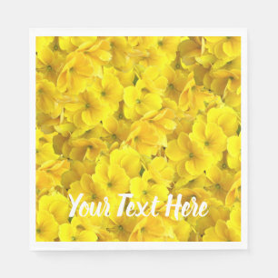 Yellow Primrose Flowers Pattern Napkin