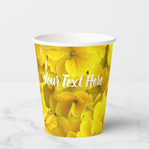 Yellow Primrose Flowers Pattern Paper Cups