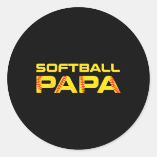 Yellow Print Softll Papa  Classic Round Sticker