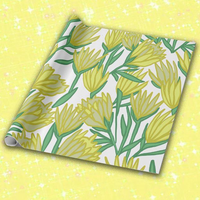 Yellow Protea Design All Occasion Wrapping Paper (Creator Uploaded)