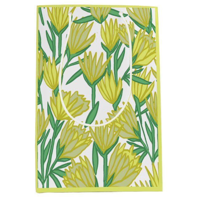 Yellow Protea Design  Medium Gift Bag (Front)