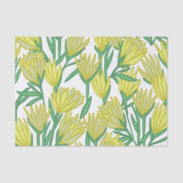 Yellow Protea Design Tissue Paper (Front)