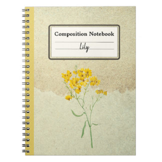 Yellow Psilostrophe Sparsiflora Personalised Comp Notebook