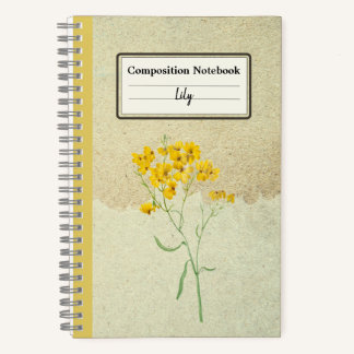 Yellow Psilostrophe Sparsiflora Personalised Comp Notebook