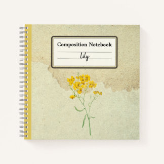 Yellow Psilostrophe Sparsiflora Personalised Comp Notebook