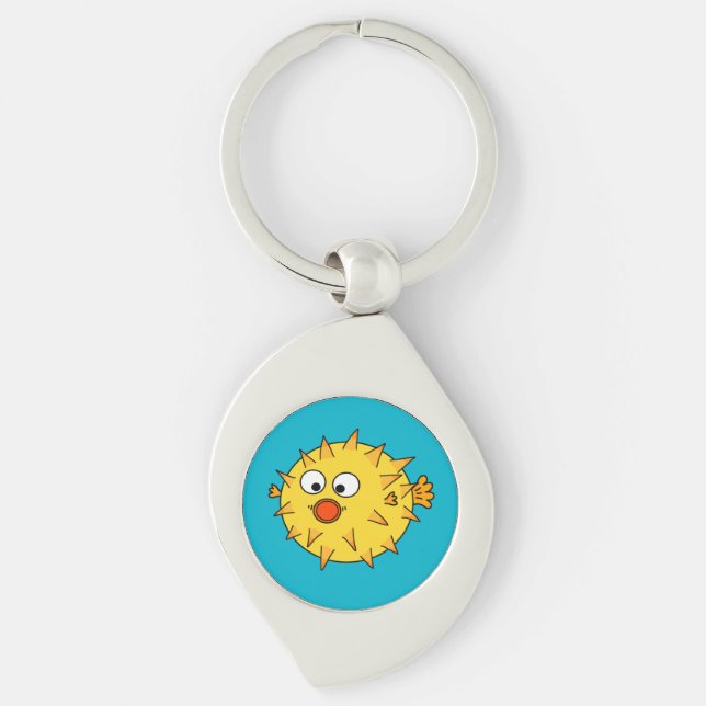 Yellow Pufferfish Key Ring (Front)