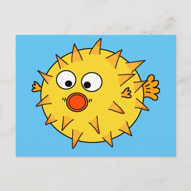 Yellow Pufferfish Postcard (Front)