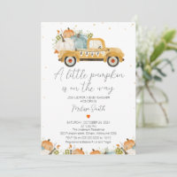 Yellow Pumpkin Truck Heart Baby Shower