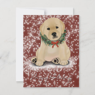 Yellow Puppy Holiday Card