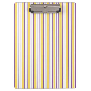 Yellow, purple and white candy stripes clipboard