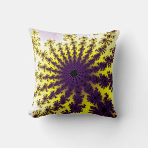 Yellow Purple Burst Throw Pillow