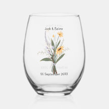 Yellow Purple floral Minimalist wedding custom 