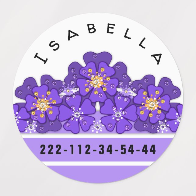 Yellow-purple floral, pattern, flowers (Design 1)