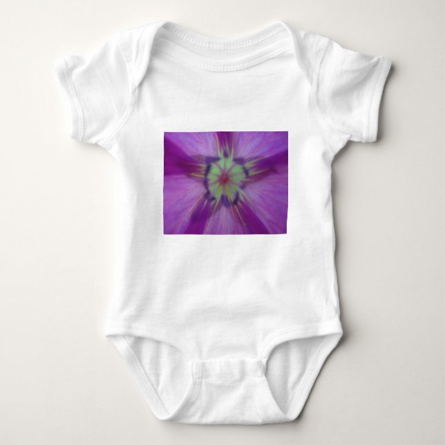 Yellow-purple flower star baby bodysuit (Front)