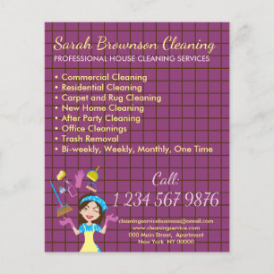 Yellow Purple House Cleaner Janitorial Glove Apron Flyer