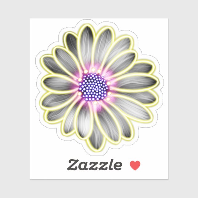 Yellow & Purple Light Effect Daisy (Sheet)