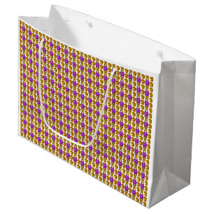 Yellow Purple Pattern Large Gift Bag
