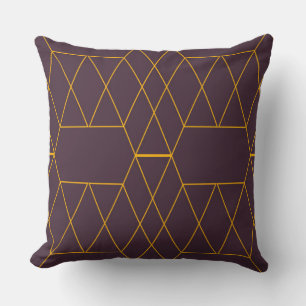 Yellow, purple, simple, modern geometric graphic cushion