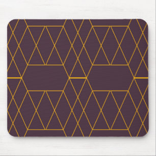 Yellow, purple, simple, modern geometric graphic mouse pad