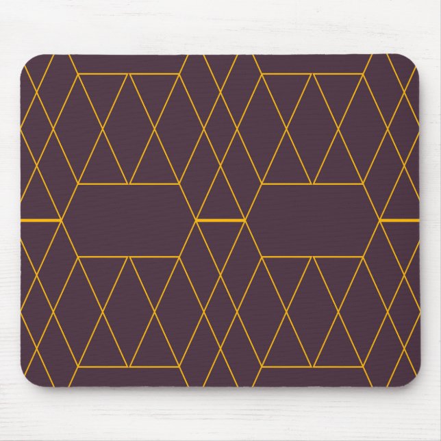 Yellow, purple, simple, modern geometric graphic mouse pad (Front)