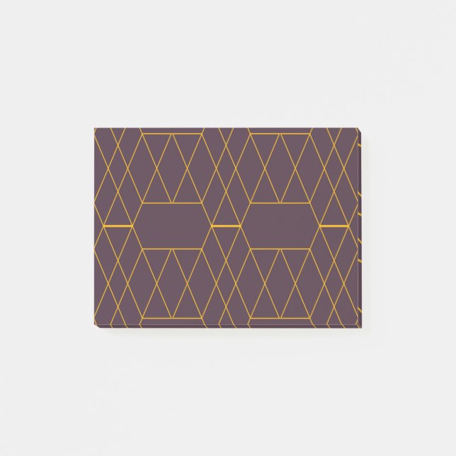 Yellow, purple, simple, modern geometric graphic post-it notes (Front)