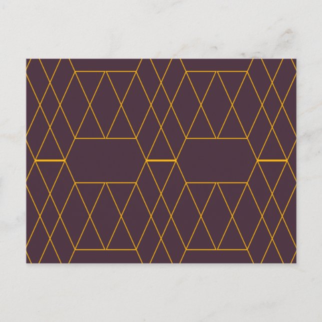 Yellow, purple, simple, modern geometric graphic postcard (Front)