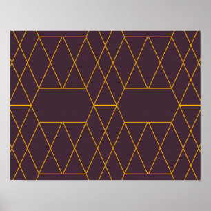 Yellow, purple, simple, modern geometric graphic poster