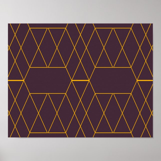 Yellow, purple, simple, modern geometric graphic poster (Front)