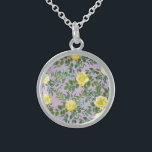 Yellow & Purple Vintage Elegant Spring Wedding Sterling Silver Necklace<br><div class="desc">Beautiful Light Yellow & Lilac Purple peony & rose floral wedding invitations with abundant greenery.  Perfect for an elegant floral theme or traditional white wedding in the Spring or Summer.  Customise the colour and text to make this wedding collection your own!</div>