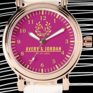 Yellow Purple vintage monogram Watch