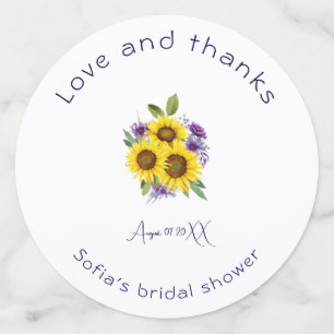 Yellow purple wildflower sunflower watercolor confetti