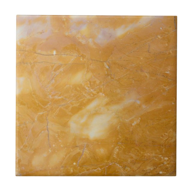 Yellow Quartzite Crystal Gemstone Print Ceramic Tile (Front)