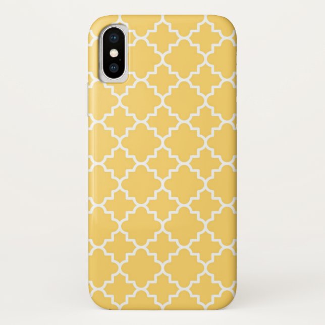 Yellow Quatrefoil Pattern Case-Mate iPhone Case (Back)