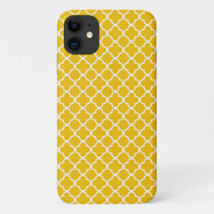 Yellow Quatrefoil Pattern iPhone 11 Case