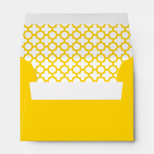 Yellow Quatrefoil Pattern Envelopes