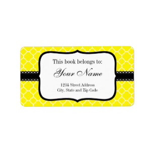 Yellow Quatrefoil Pattern Label