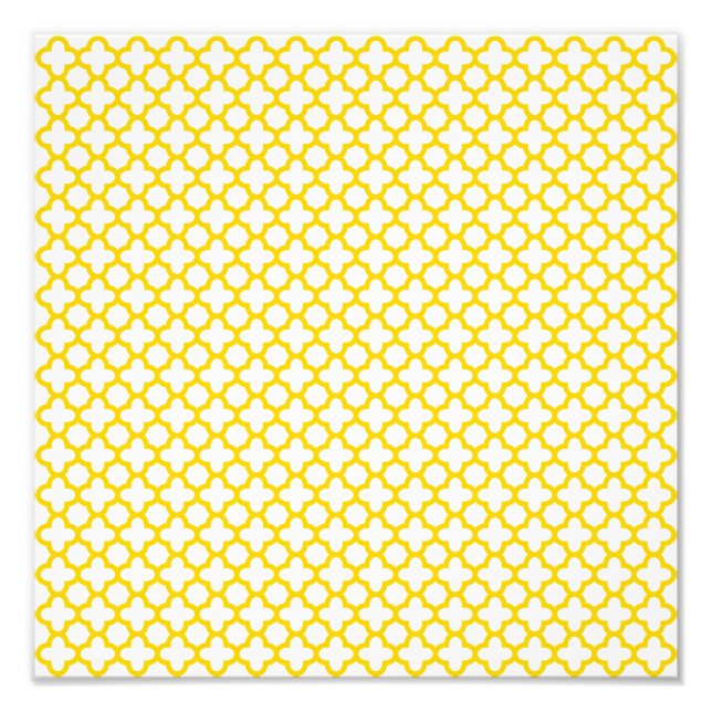 Yellow Quatrefoil Pattern Photo Print (Front)