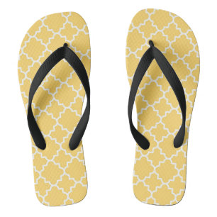 Yellow Quatrefoil Pattern Thongs