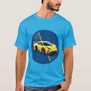 🔥 Yellow Racer Blue Contrast Speed Design T-Shirt