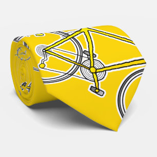 Yellow Racing Bicycle Tie, Cycling Gift Tie