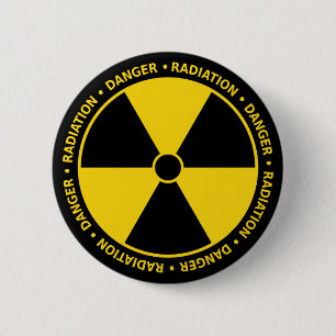 Yellow Radiation Symbol Button