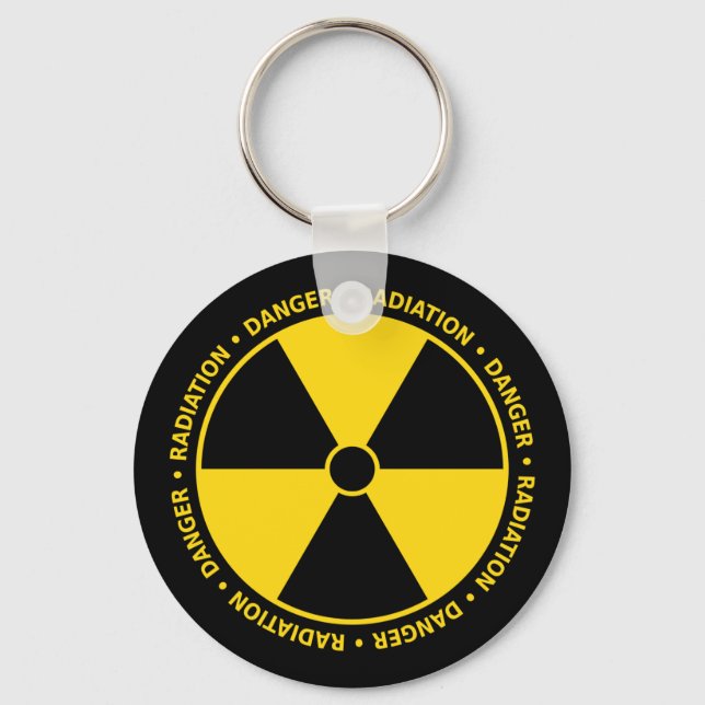 Yellow Radiation Symbol Keychain (Front)