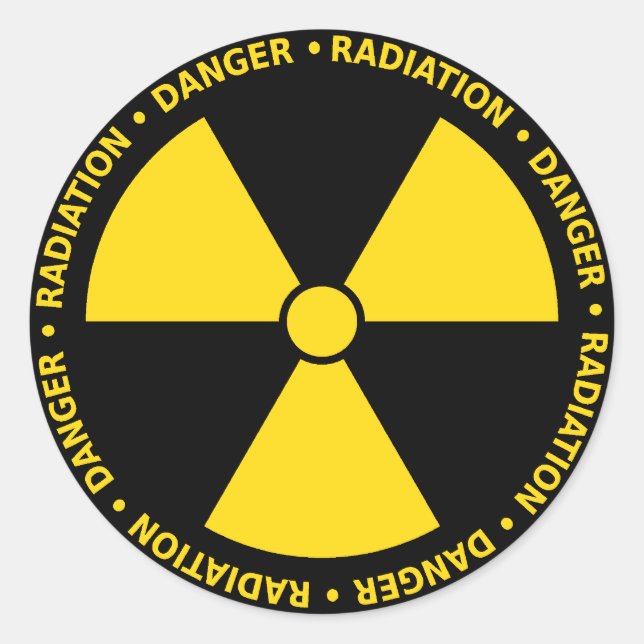 Yellow Radiation Symbol Sticker (Front)