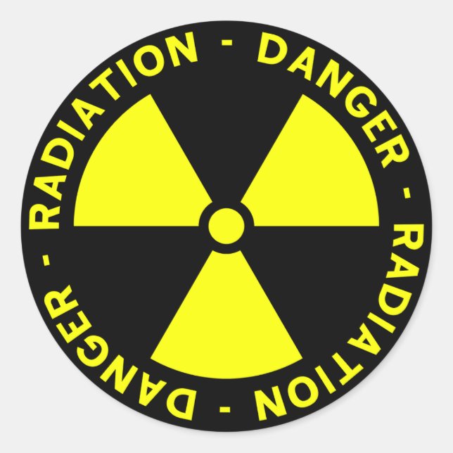 Yellow Radiation Symbol Sticker (Front)