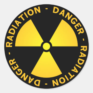 Yellow Radiation Warning Classic Round Sticker