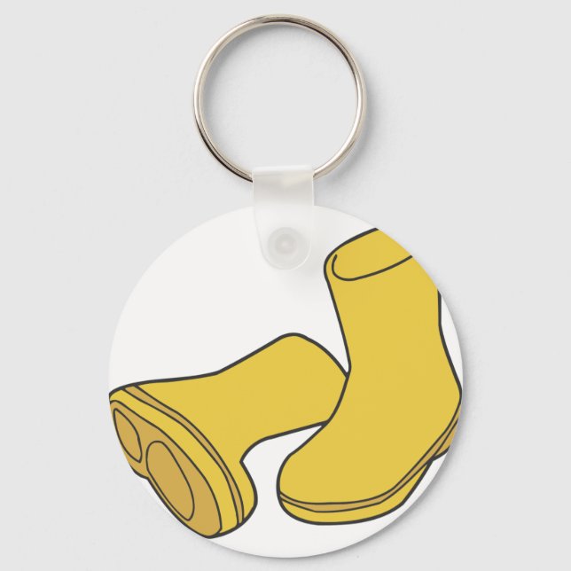Yellow Rain Boots Key Ring (Front)