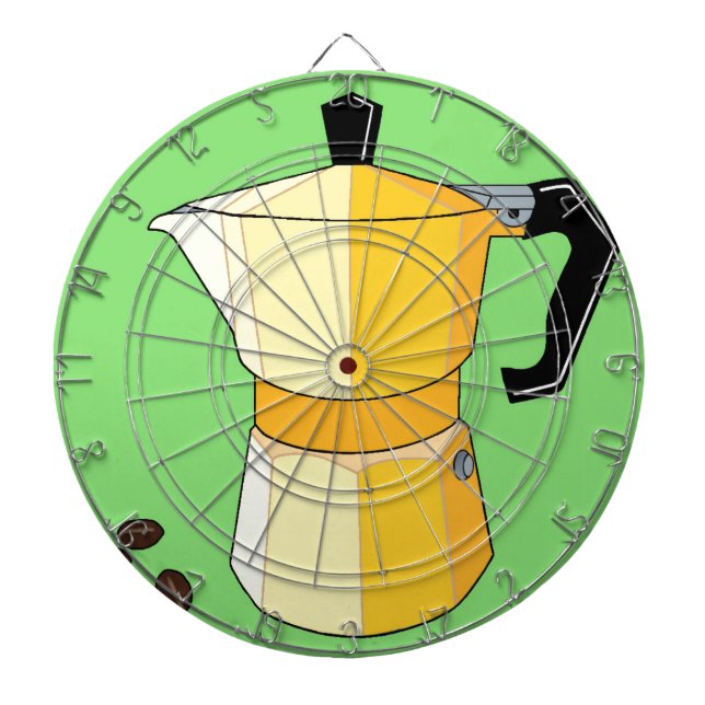 Yellow Rainbow Espresso Dartboard (Front)