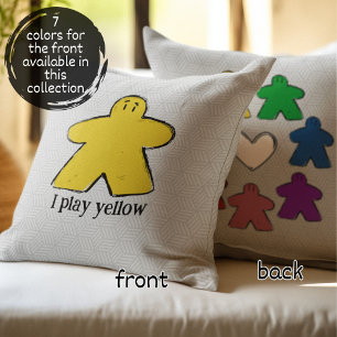 Yellow Rainbow Meeple Board Game Love  Cushion