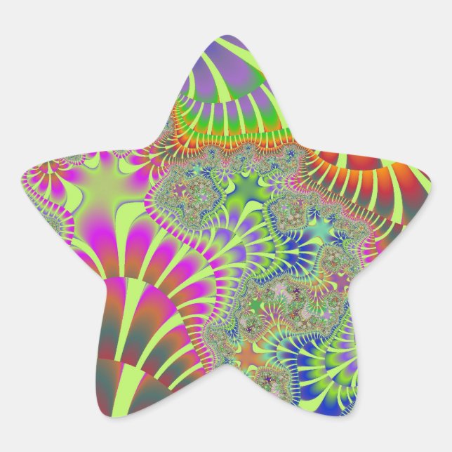 Yellow Rainbow Melt Star Sticker (Front)